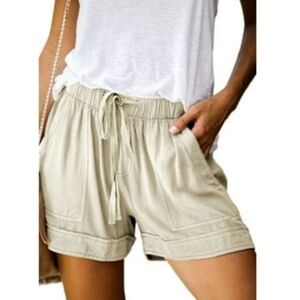 WHITE DAVID BITTON BUFFALO DRAWSTRING SHORT SIZE MEDIUM
